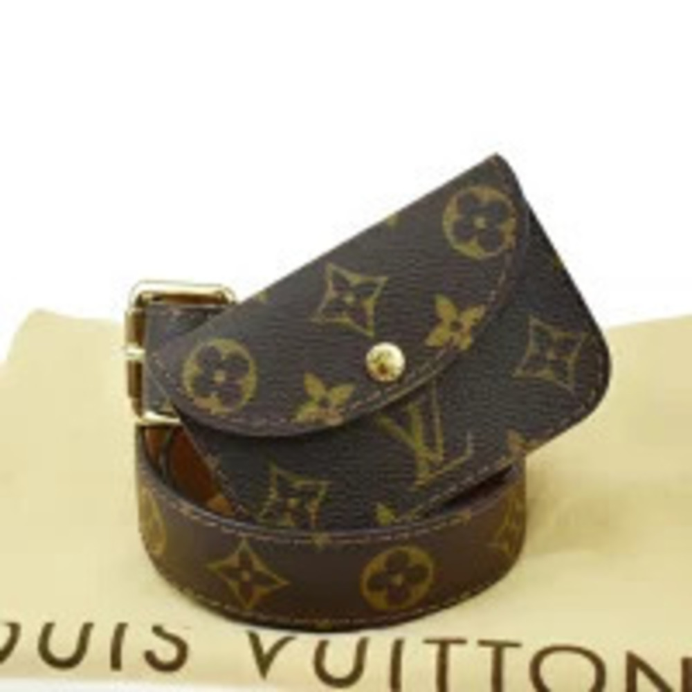Louis Vuitton Ceinture Pochette Waist Monogram Leather Shoulder Bag Black Brown